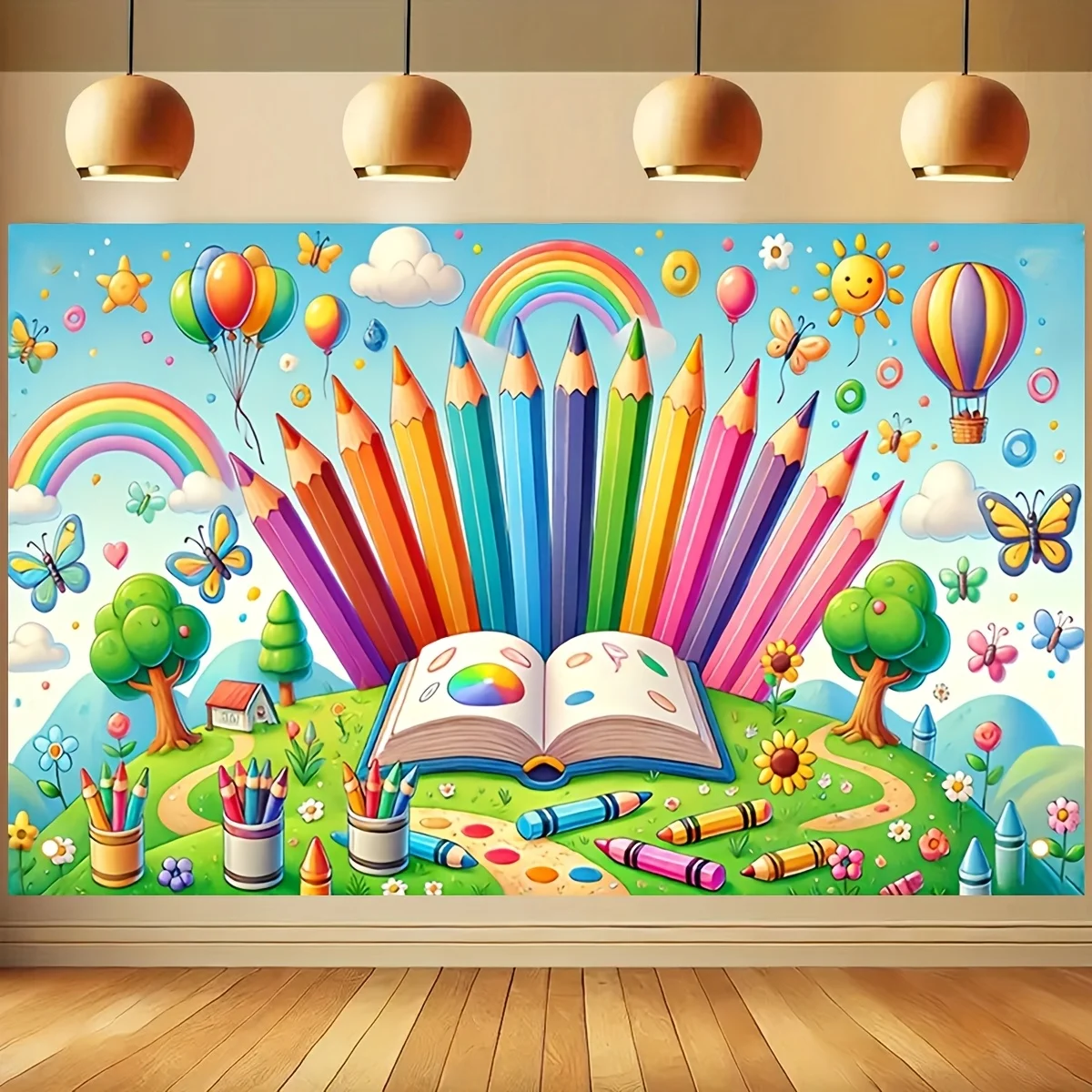 Welcome Back to School Wall Banner – First Day Classroom Decoration & Photo Props, 2D Background