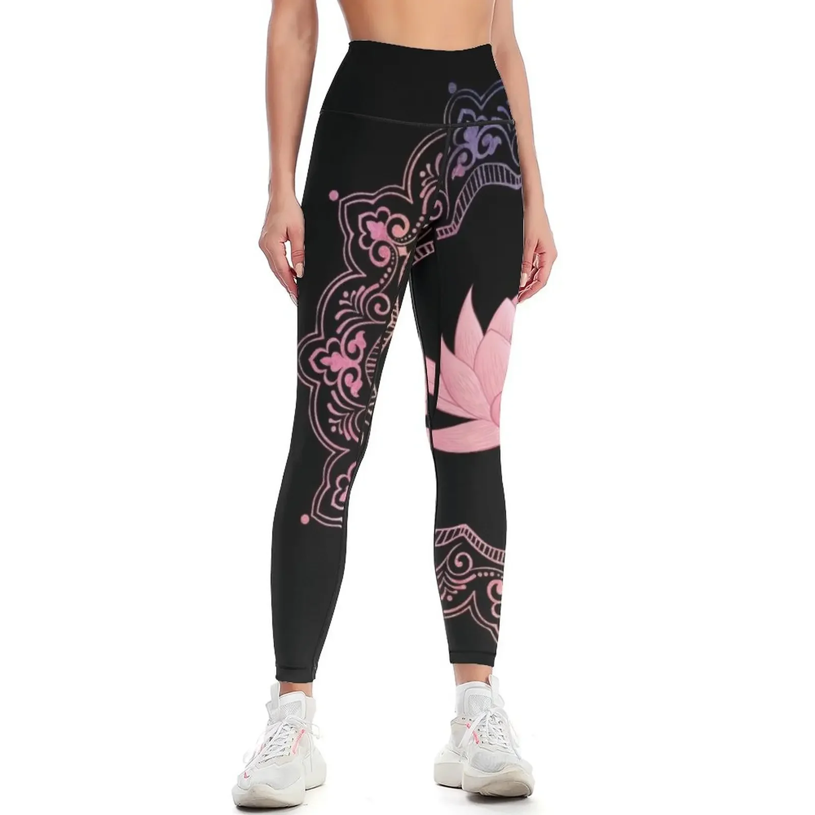 

Lotus Mandala | Spiritual Om New Age Buddhist Yoga Meditation Leggings fitness set gym legging gym Womens Leggings