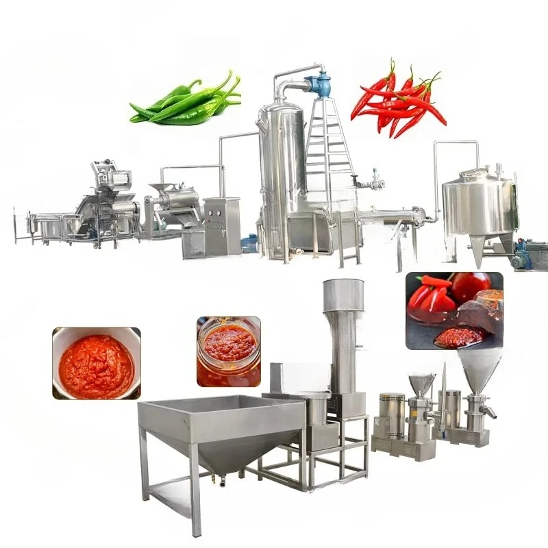 Large Commercial Electric Chili Pepper Sauce Processing Line Plant Red Chilli Paste Making Machine