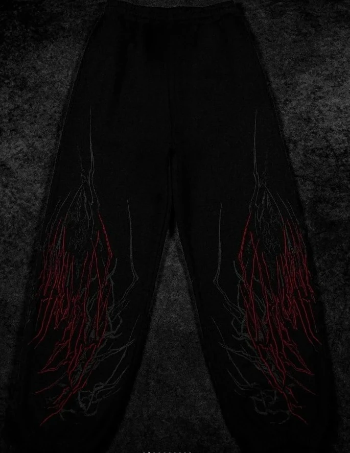 Heiße verkaufende Straßenlaufhose für Herren, schwarze Sporthose mit abstraktem Muster, lässige Hose im urbanen Stil, 2026 Winter-Jogginghose