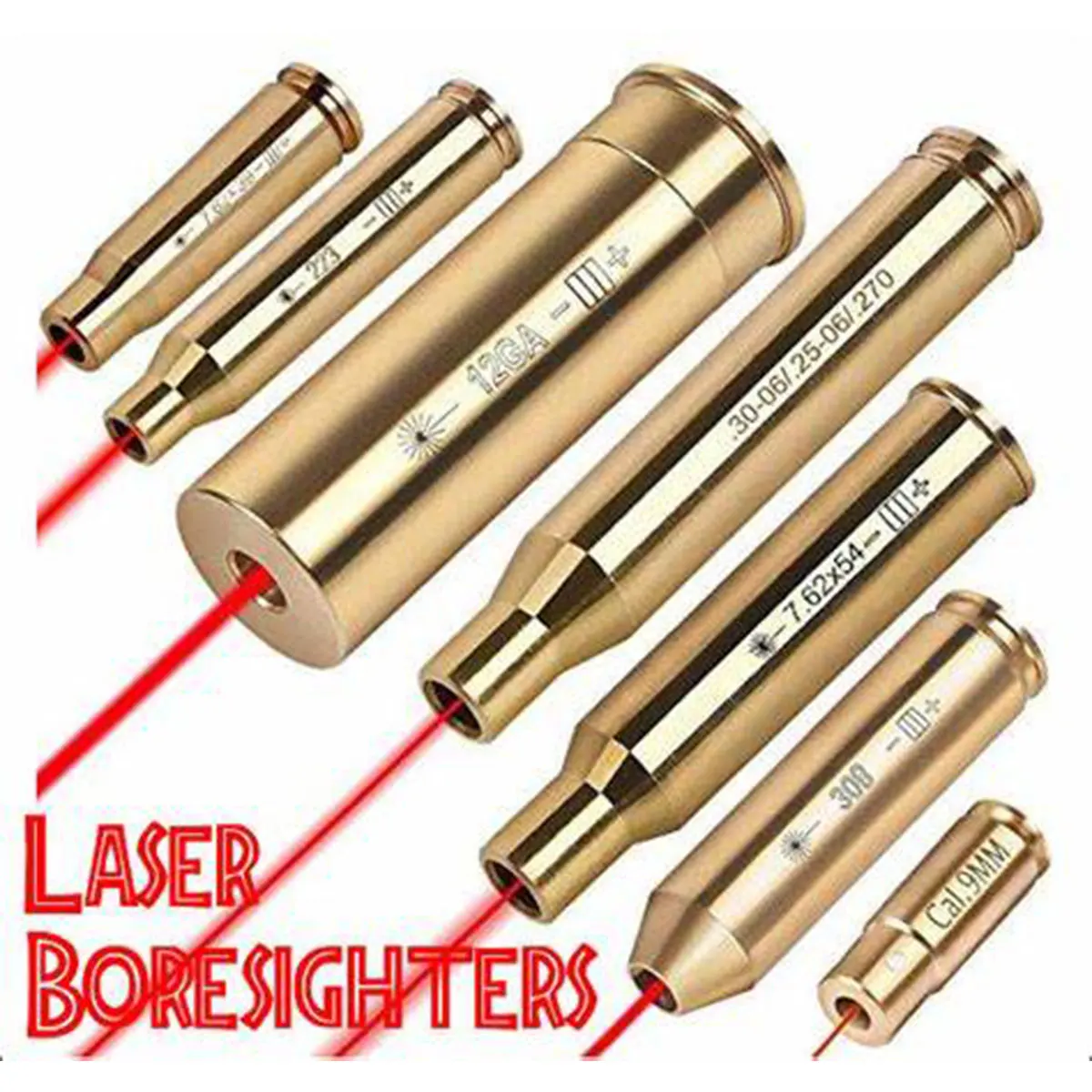 

Tactical Bore Sight Laser Sighter Training 9mm 22LR .177 Bullet Boresighter Caliber 12GA 20GA .223 .308 5.45x39 9x19mm Snap Caps