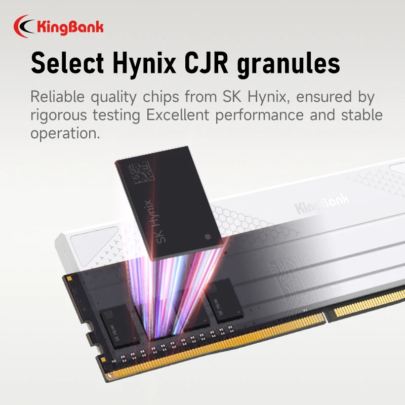 New sale KingBank Memory Ram DDR4 16GB 16gbx2 3600MHz CL16 Hynix CJR Support XMP 2.0 1.4V RAM for Desktop PC Memoria RAM White