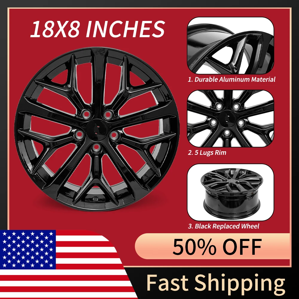 

18x8 дюймов автомобильные ступицы алюминиевые автомобильные колеса 1 шт. сменные колесные диски подходят для Honda Civic 2020-2023 черные колеса