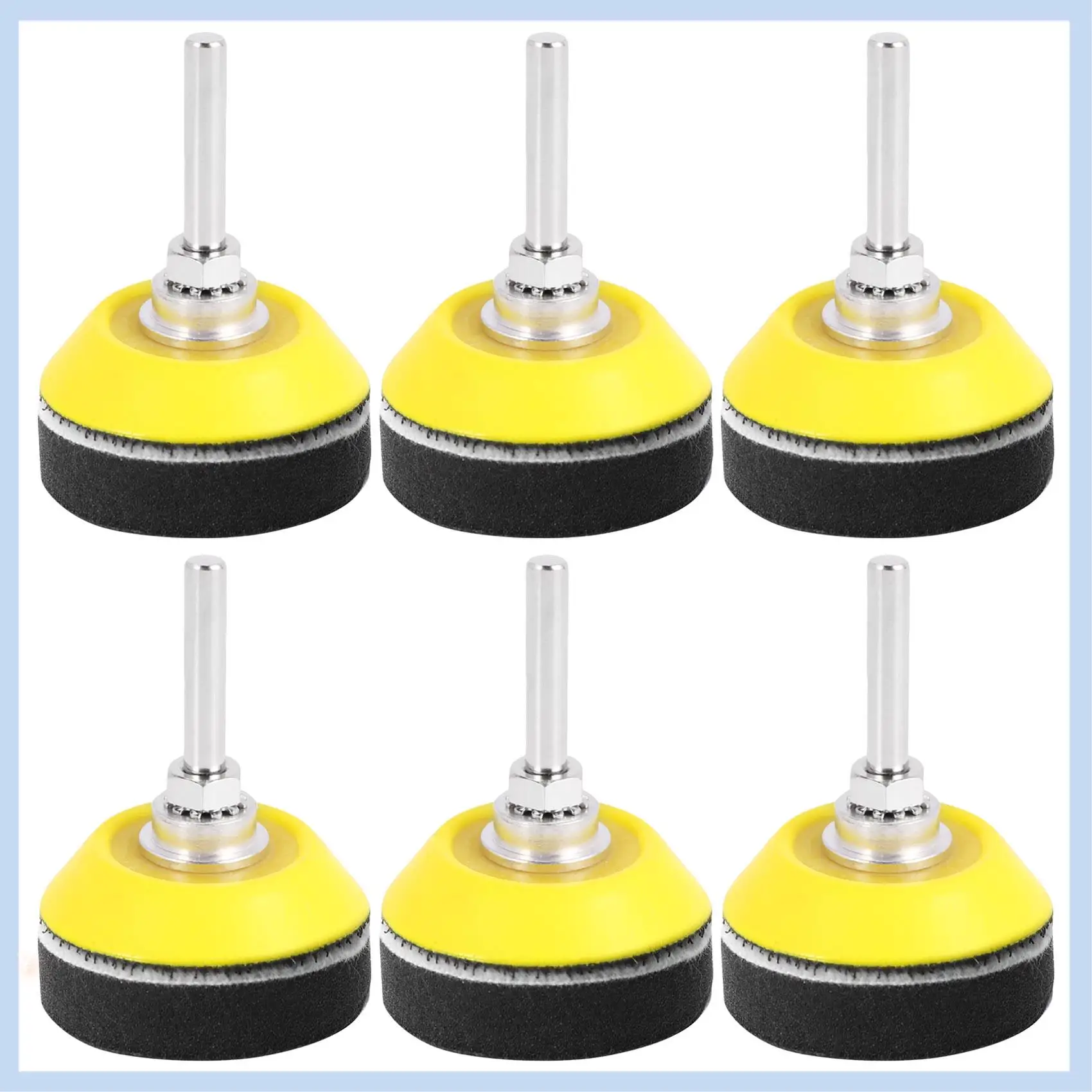 AS63-6 Buah Bantalan Pengamplasan Kait dan Lingkaran 2 Inci Bantalan Pengganti Cakram Pengamplasan dengan Bor Batang 1/4 Inci dan Bantalan Penyangga Busa