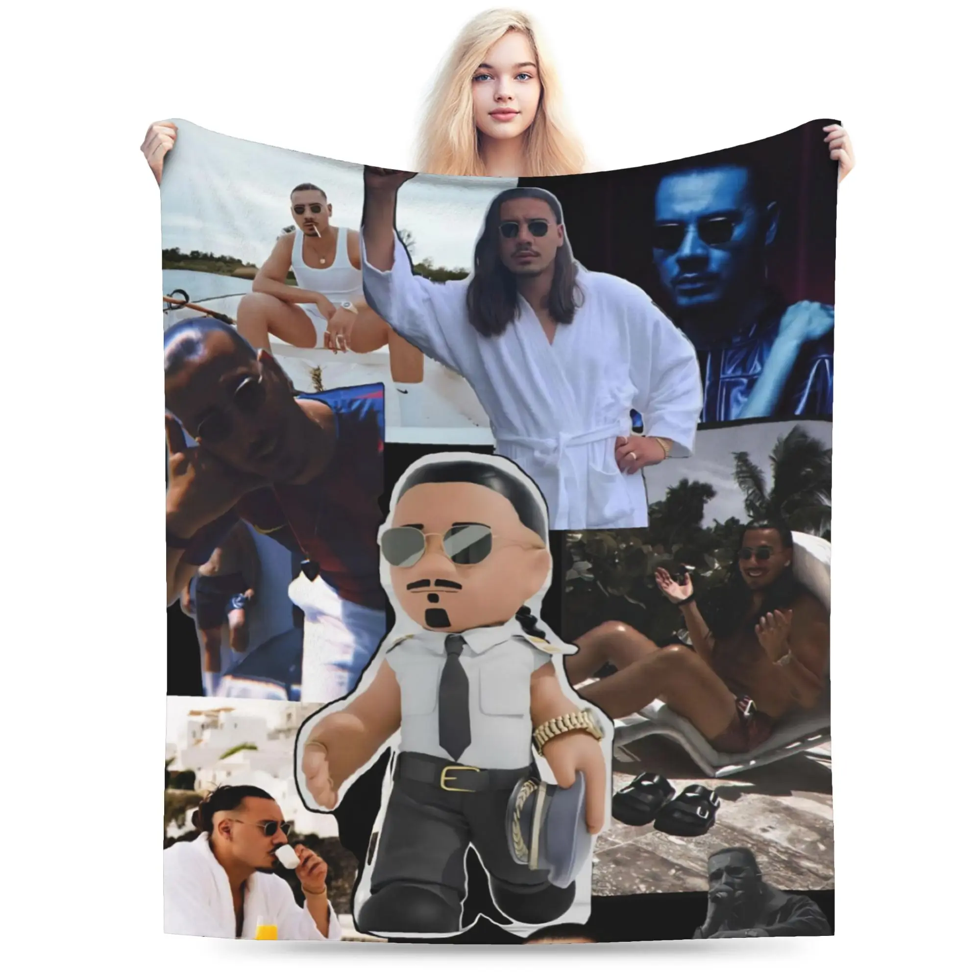 Apache207 Rapper Blanket Multi-size Warm Cozy Fluffy  Throw Blankets for Couch Sofa and Bed