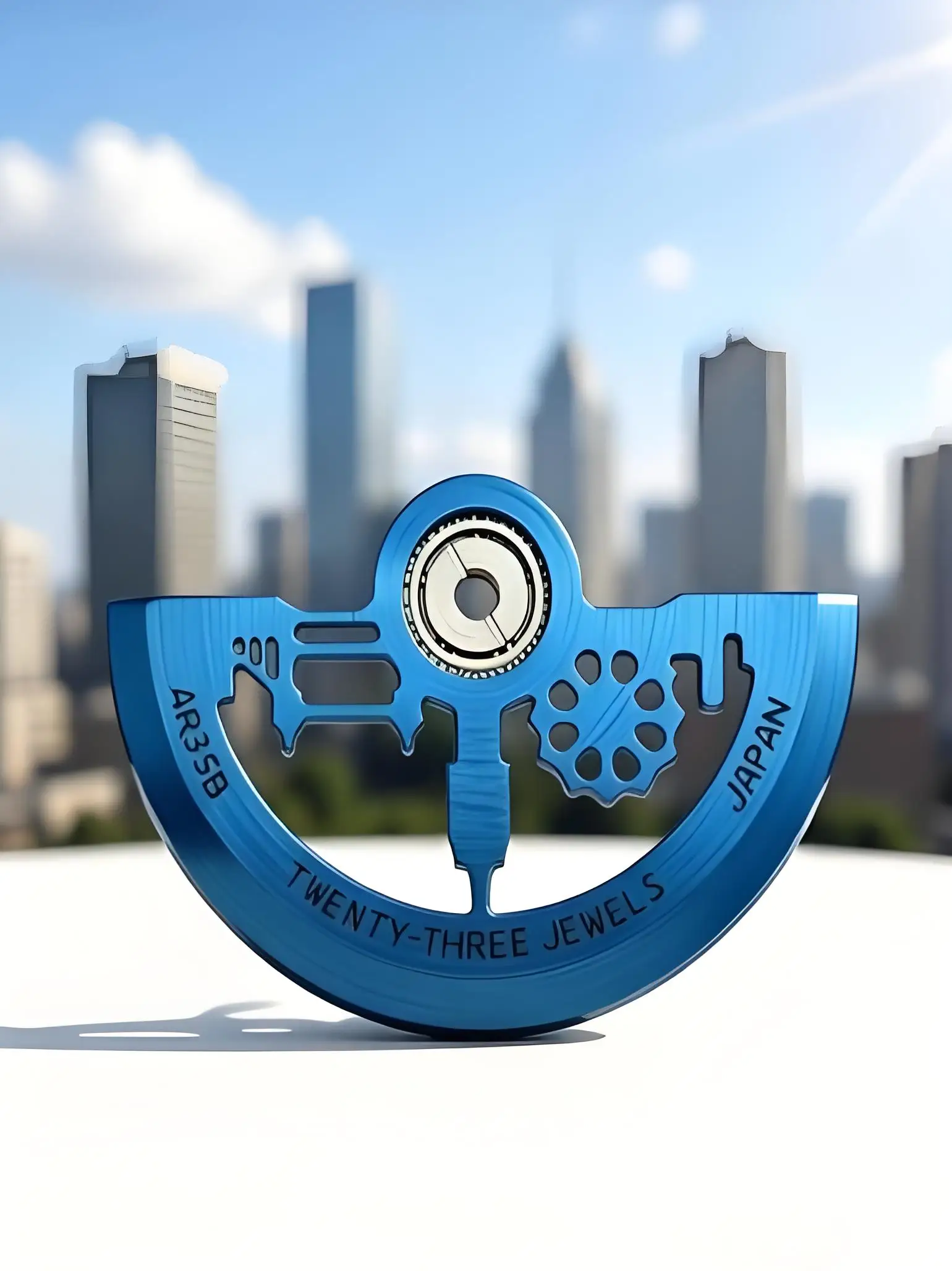 City Pattern Oscillating Rotor  Two-tone Gold/ purple/Blue Watch Hammer rotor   For NH35 Watch Repair Part