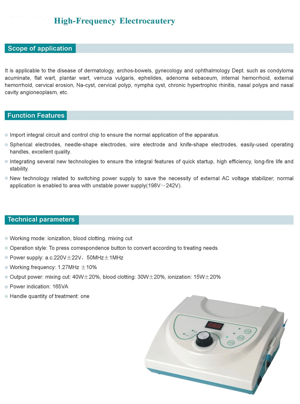 Electrosurgical Generator , Electrosurgical Unit