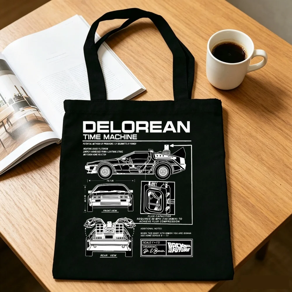 Back to the Future tote bag reusable sac cabas bolsas de tela personnalisable shopper femme