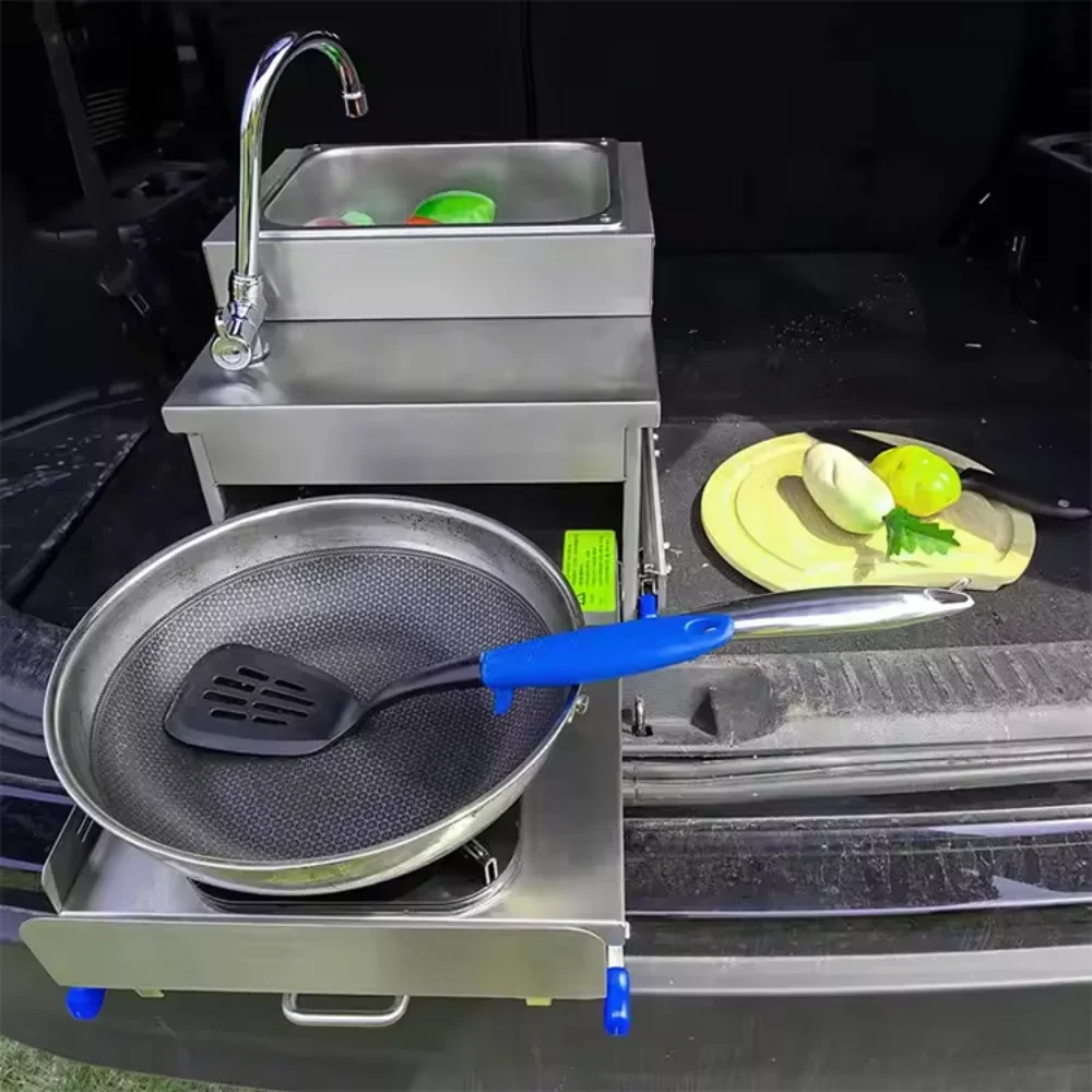 

Boathouse Truck Workshop Sink Diesel Furnace Anti-corrosion Safety Integrated Cooktop Foldable Faucet Integrated Kitchen Cooktop