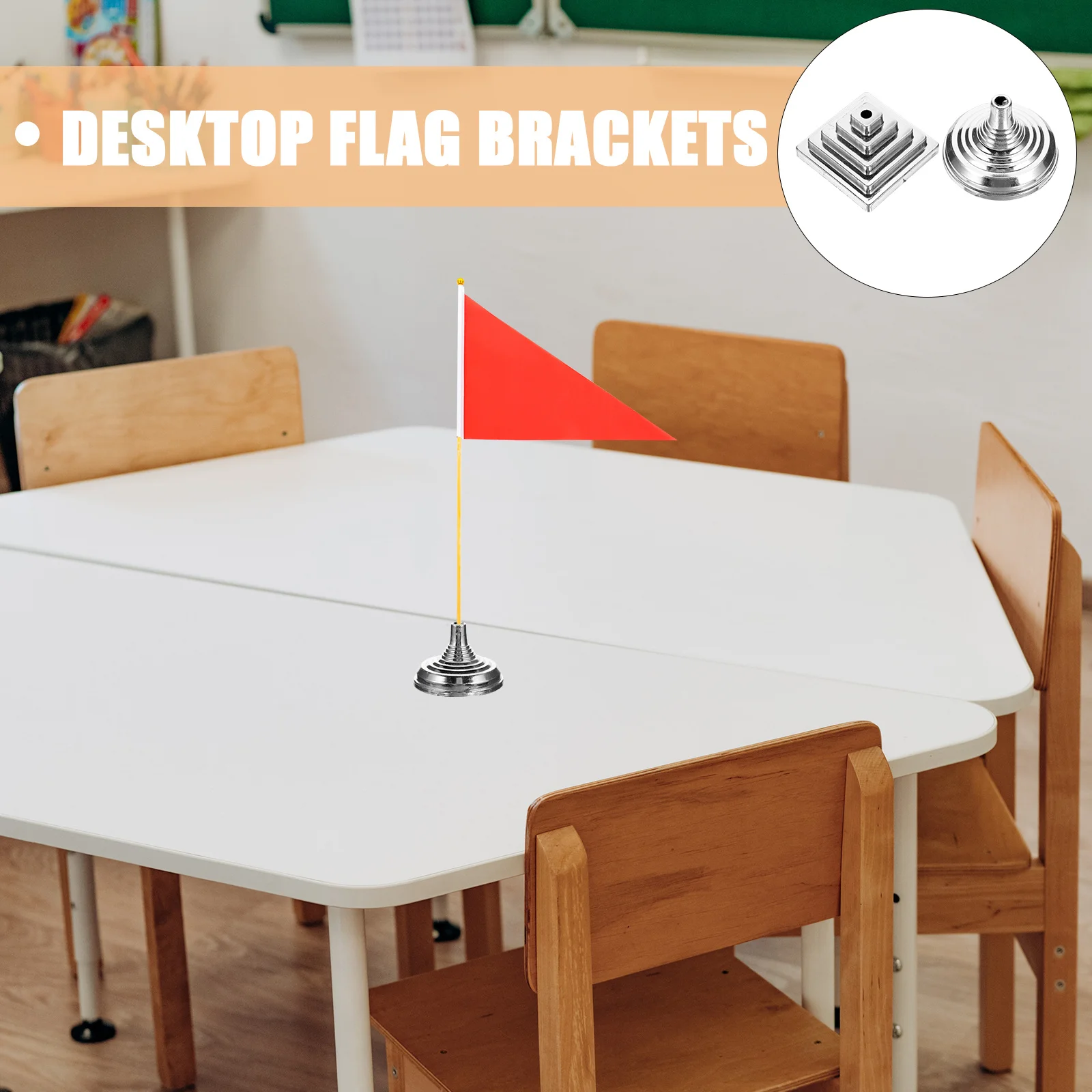 

20Pcs Flagpole Bases Desktop Flag Holders Office Negotiation Tabletop Flag Brackets Portable Display Stands