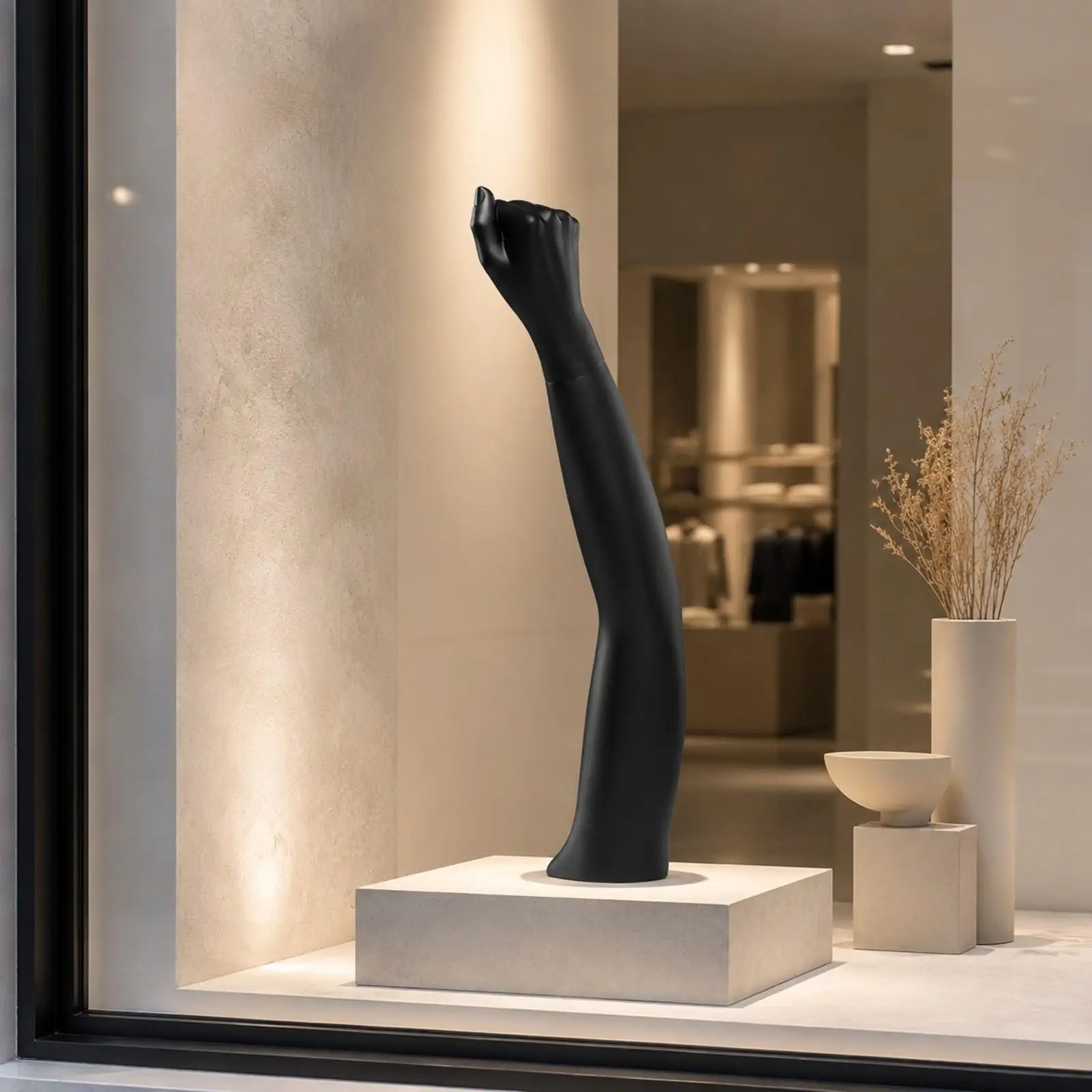 Upright Forearm Mannequin Display Form for Ring Bangle Showcase Realistic Curved Design with Flat Base