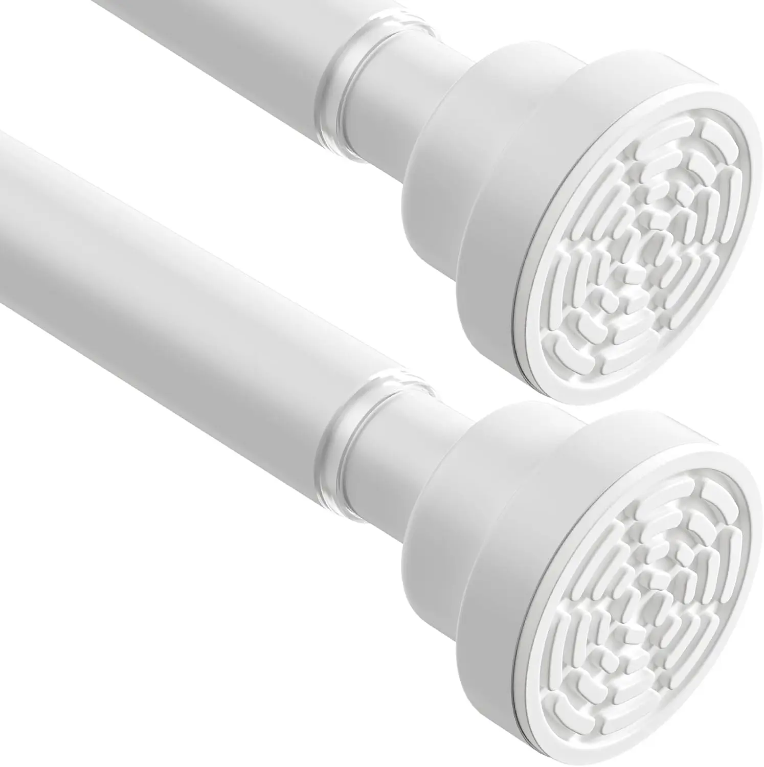 

Adjustable White Tension Curtain Rods 30-63 Inch, No Drilling Spring Loaded for Windows Bedroom Closet Doorway