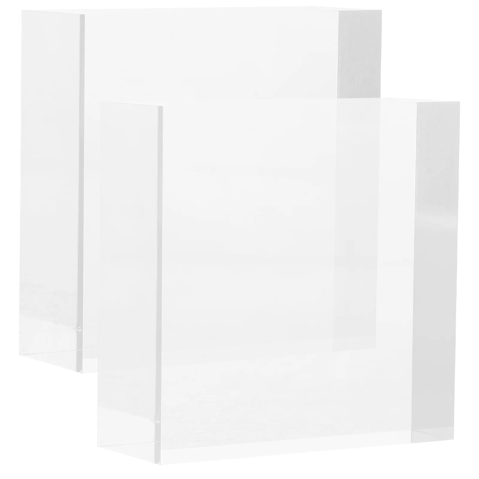 

2Pcs Acrylic Display Block Square Clear Base Jewelry Organizer Cosmetics Storage Stand Display Holder