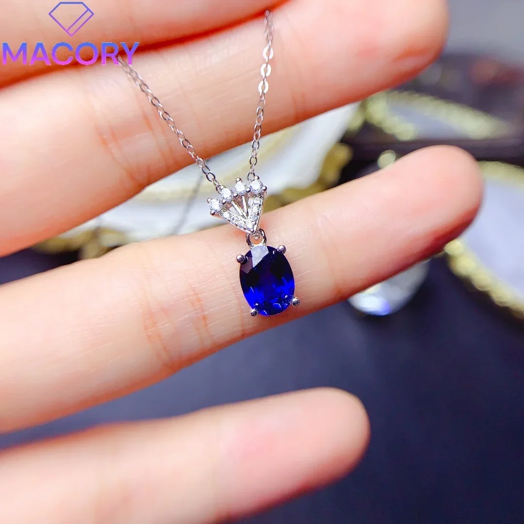 Sapphire pendant necklace female sterling silver 925 silver jewelry certification original free shipping sterling silver female.