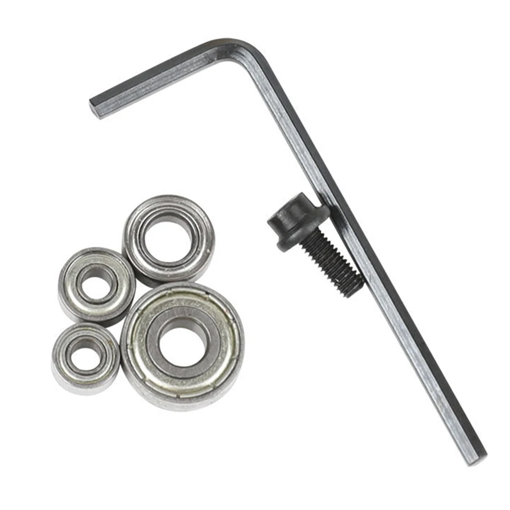 Milling Cutter Bearings Router Bit Top Mounted Ball Bearings Guide Milling Cutter Bearing Wrench Set Steel Bearings Accessories