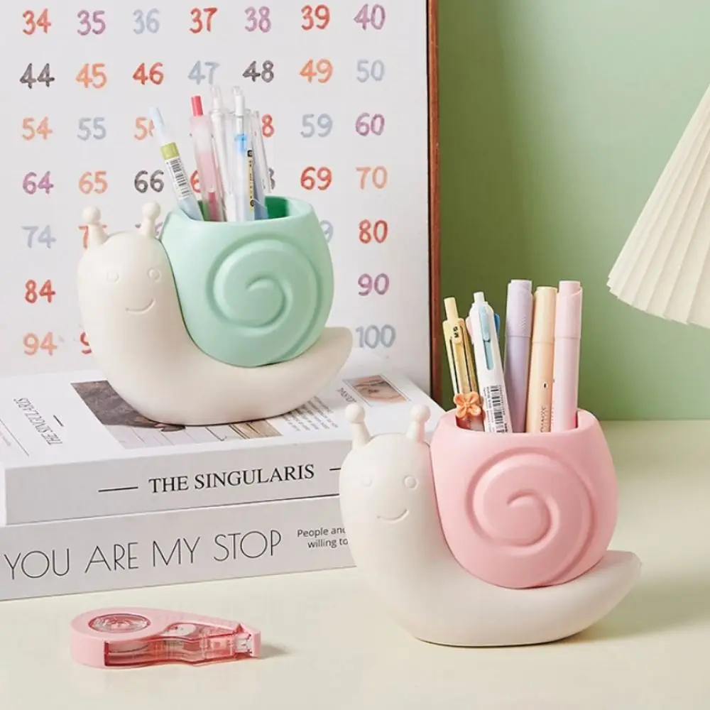 Interesting Snail Pen Holder Plastic Student Pencil Storage Box Multi-functional Tabletop Storage Stationery Organizer