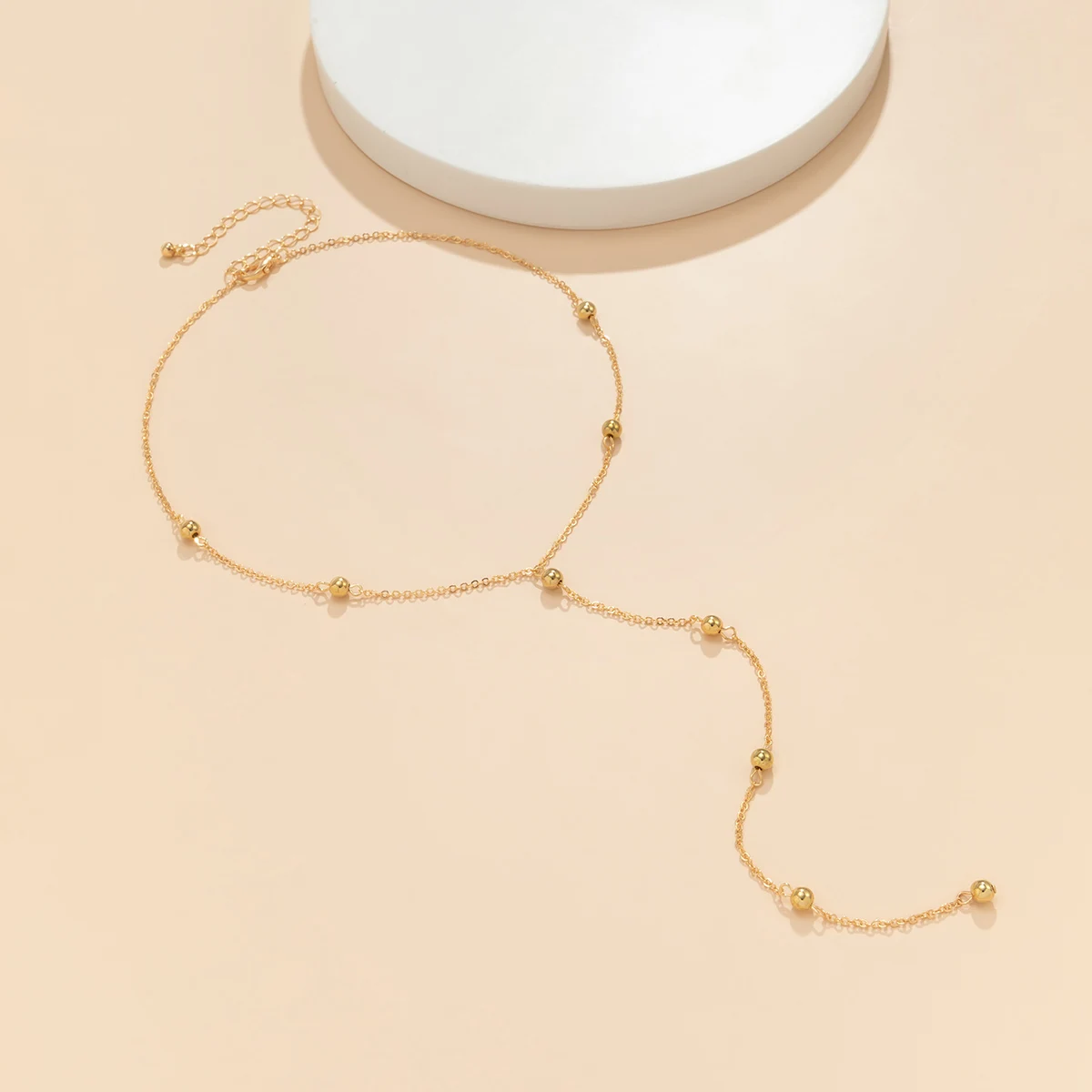 Ingemark-collar de borla larga minimalista para mujer y niña, colgante de bola de cadena fina de pecho Vintage, joyería de cuello femenino, regalo