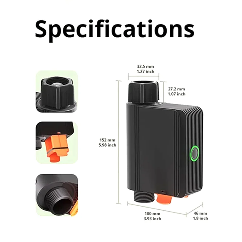 ABKN-2X Zigbee Smart Water Valve Smart Timing Irrigation Switch IP55 Automatic Irrigation Easy Install Remote Control A