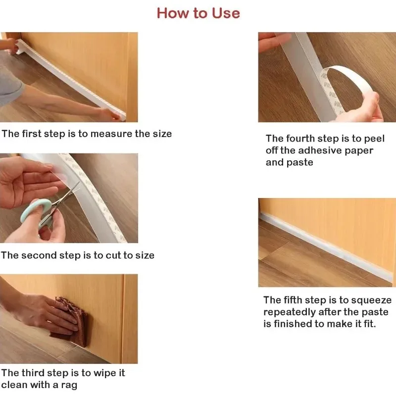 2 pçs silicone auto-vara tempo descascando fita selos lacunas da casa de vidro/doveiro janelas porta inferior janela à prova de poeira/selo da porta