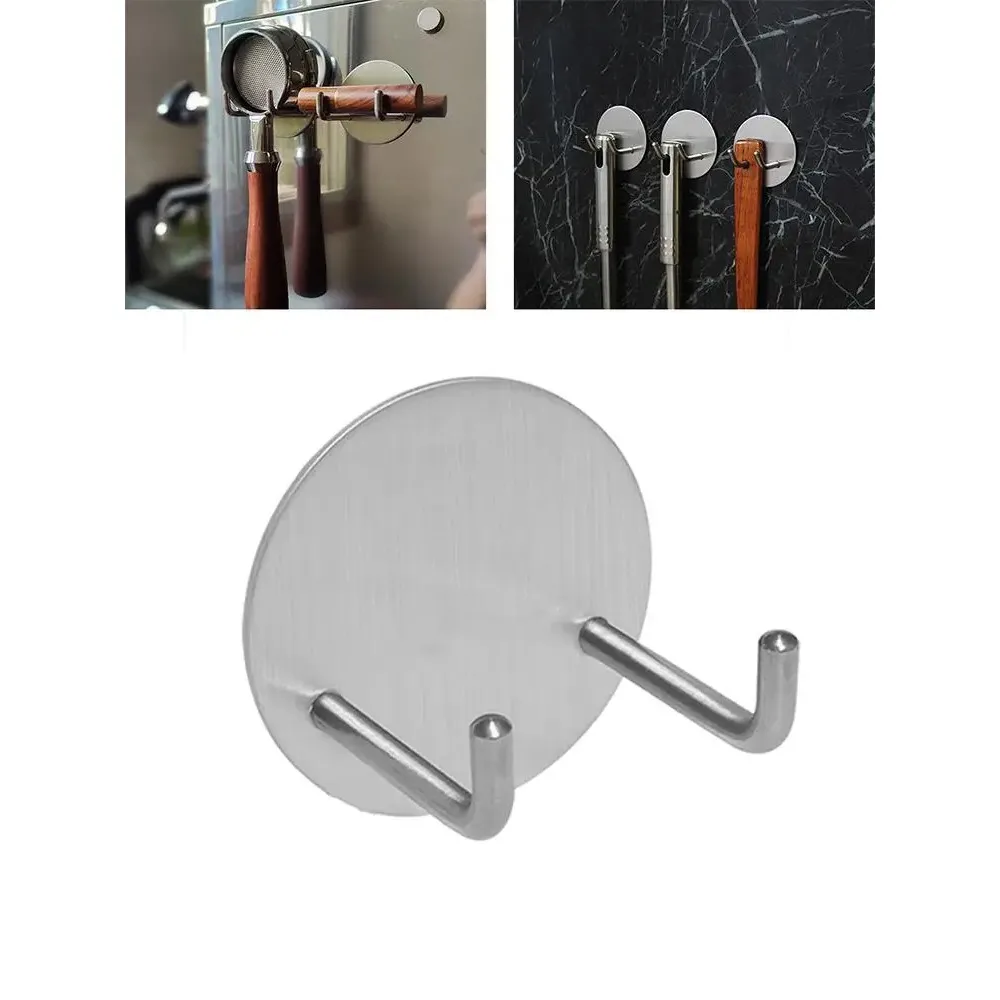 1PCS Coffee Portafilter Rack Self Adhesive Wall Mount Rack Stainless Steel Coffee Filter Holder Espresso Machine Handle Rack