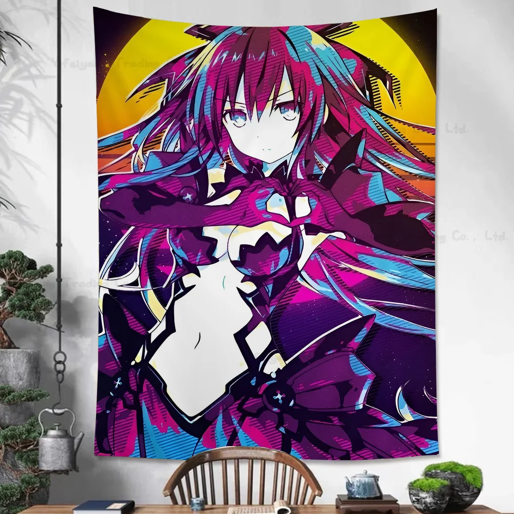 

DATE A LIVE Yatogami Tohka Printed Large Wall Tapestry Hanging Tarot Hippie Wall Rugs Dorm Home Decor