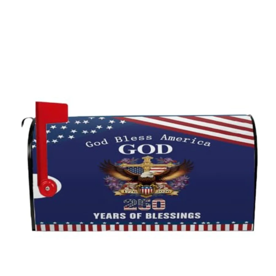 

Magnetic Mailbox Covers and Mailbox Cover - American Flag Patriotic, Waterproof/Fade-Resistant for 4th of July Outdoor Decor -