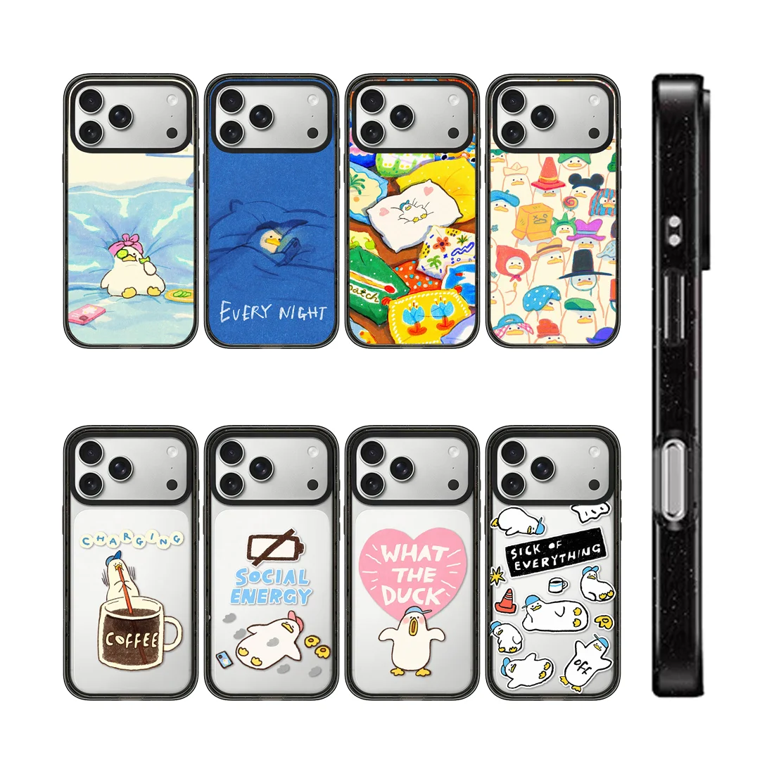 

Duck Social Energy 2.0 Acrylic Black Border Phone Cover for IPhone 14 15 16 17 Pro Max Case for IPhone 17 Air