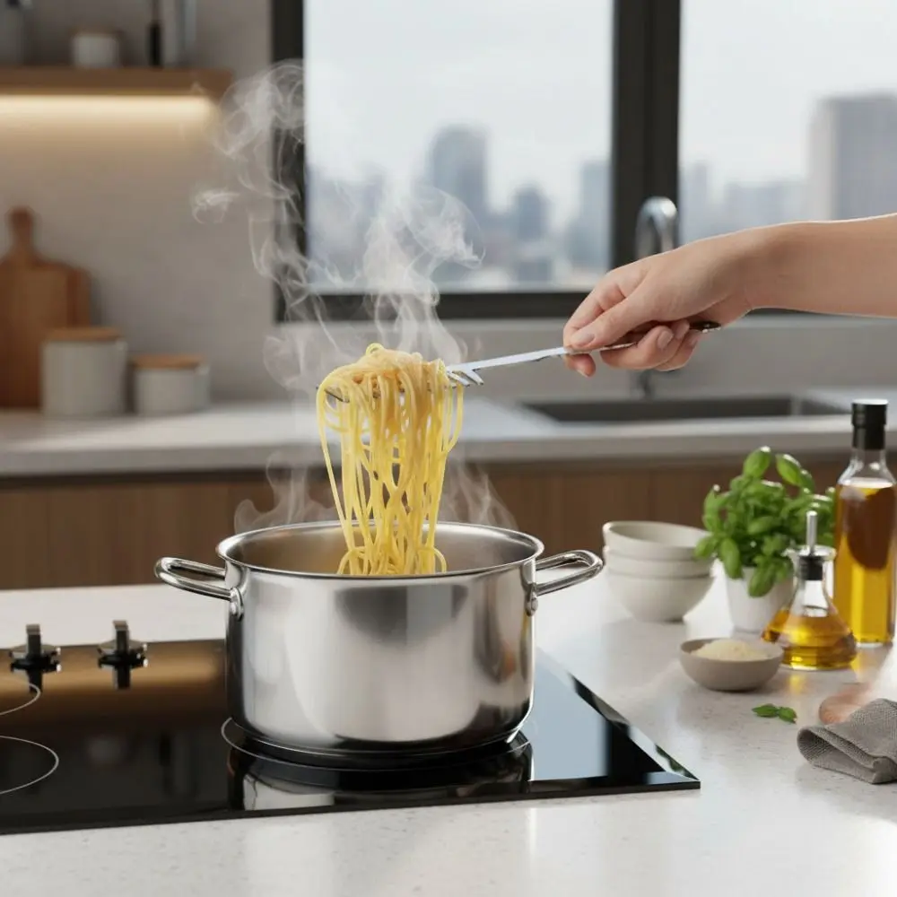 Stainless Steel Spaghetti Drainage Comb Heat Dissipation Rust-proof Pasta Comb Long Handle Spaghetti Serving Fork Dinning Table