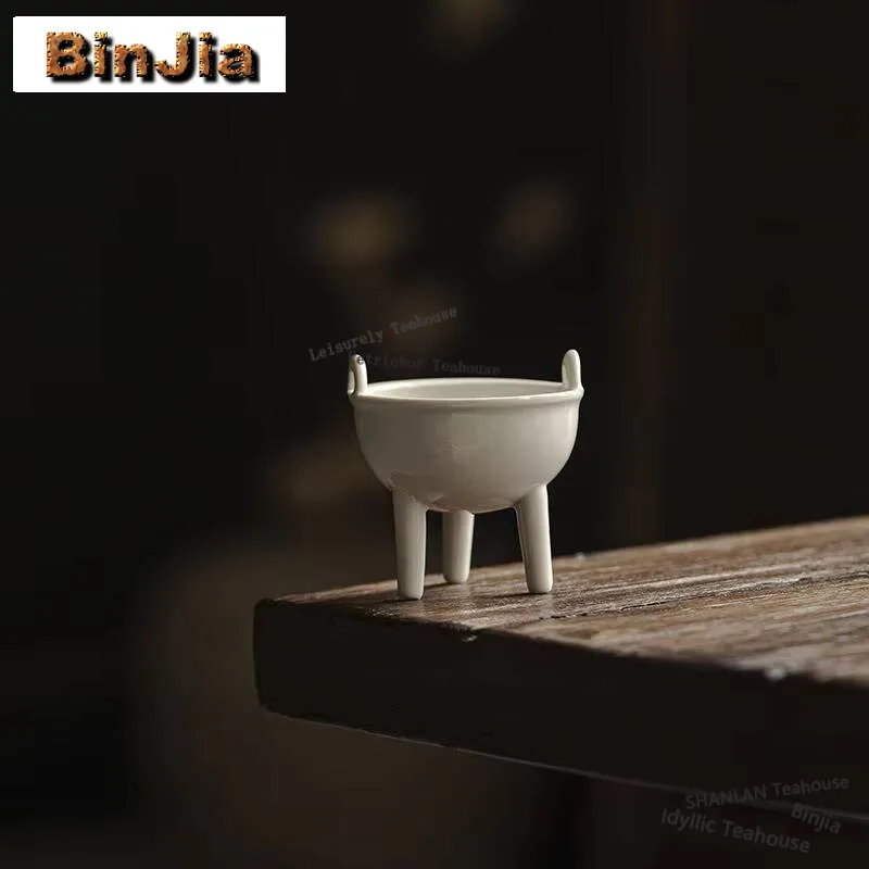 Plant Ash Three Leg Incense Burner Boutique Ceramic Incense Holder Vintage Water Fountain Decoration Smell Distributor Teaware