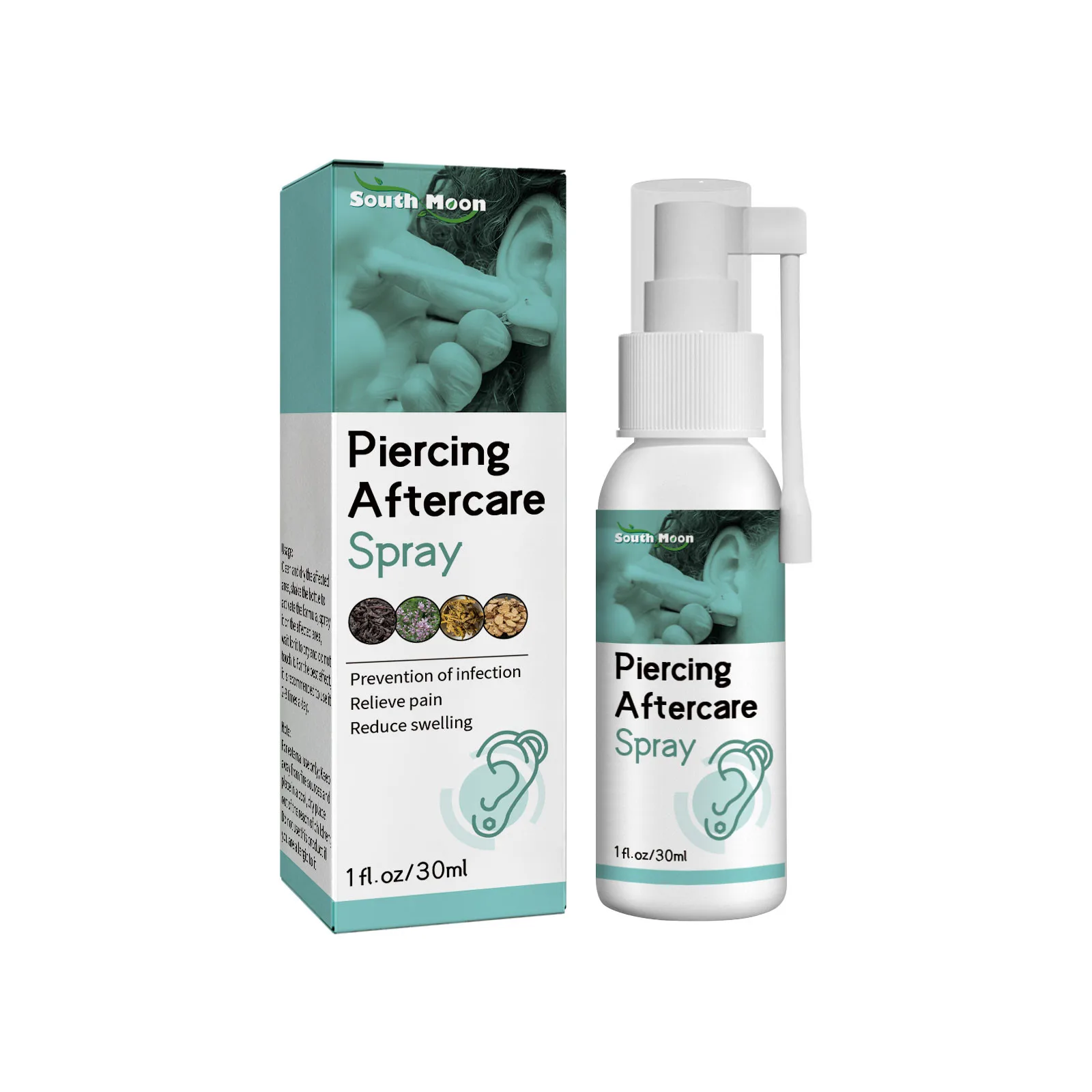 30ml Piercing Aftercare Spray Spray Is Suitable For Ear, Nose, Tongue, Navel Perforation, Cleaning Treatment, And Soothing Spray
