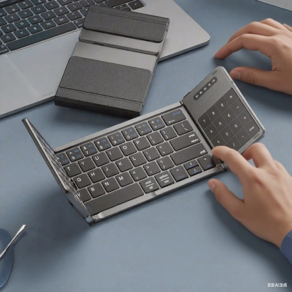 

Tri-Fold Bluetooth Mini Keyboard with Touchpad Rechargeable Long Battery Life Ergonomic Computer Keypad For Table Laptop PC