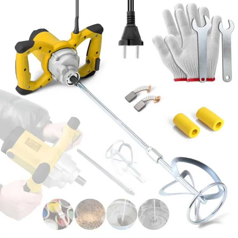 2600W Electric Concrete Mixer Concrete Cement Mixer 6 Speeds Mixing Machine Thinset Mortar Grout Plaster Paint Stirring Tool