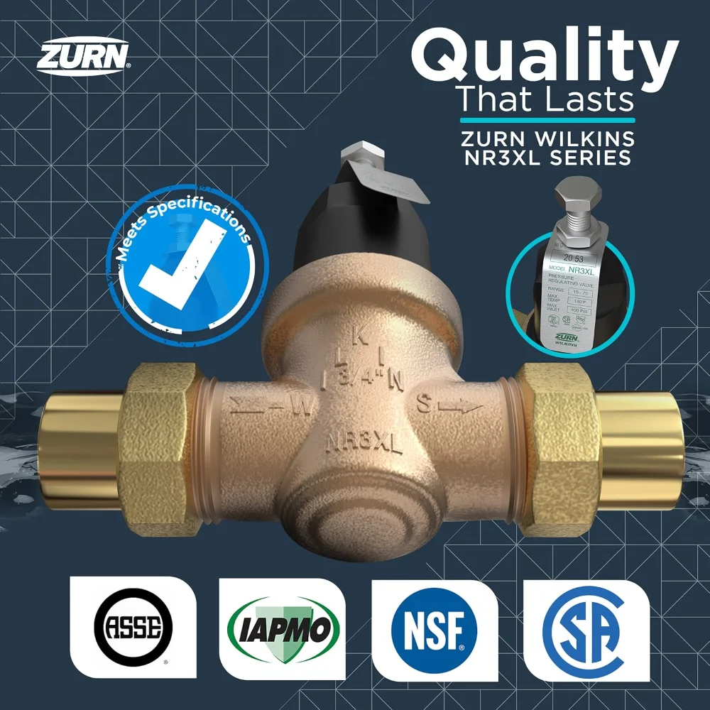 

Wilkins 114-NR3XLDULU 1-1/4" NR3XL Pressure Reducing Valve with Union Capable Female x Female NPT Connection