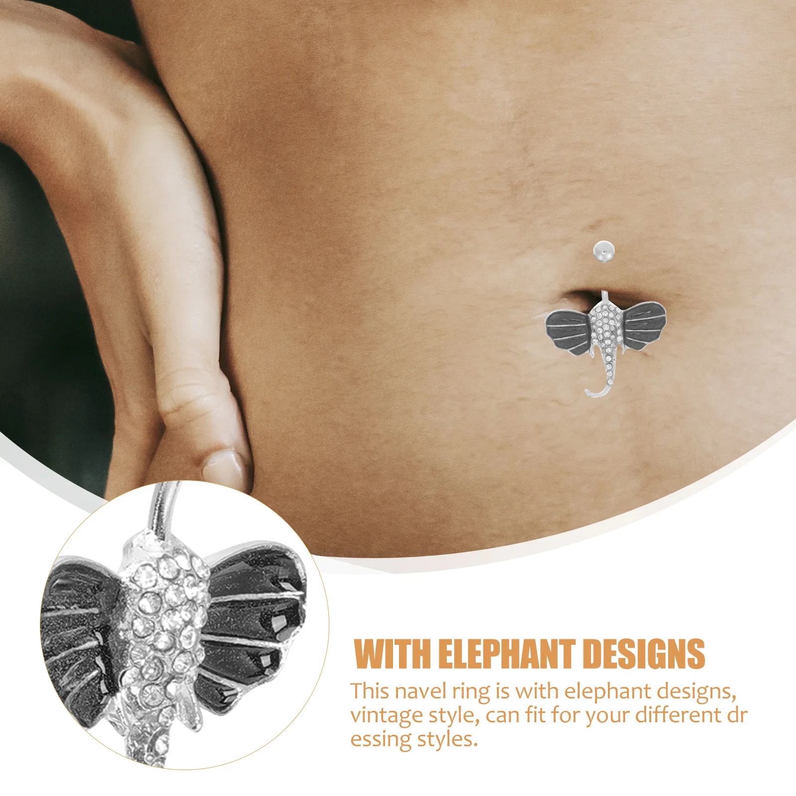 

Navel Ring Stainless Steel Belly Button Piercing Jewelry for Women Beach Party Fashion Dangle Body Jewelry