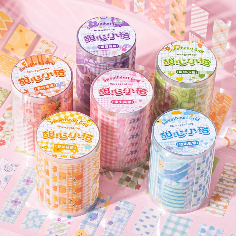 6PCS/LOT Sweet little lattice series cute lovely decorative paper masking washi tapes