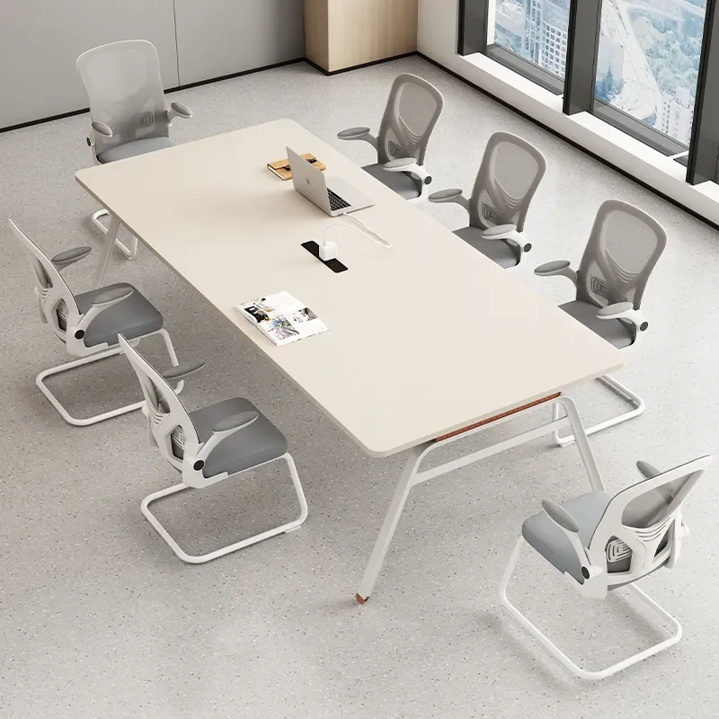 Modern Simple Long Conference Table Set Multifunctional Office Negotiation Training Desk With Matching Chairs For Business