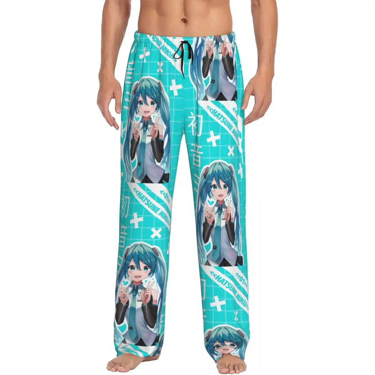 カスタムメンズ-h-hatsunes-パジャマパンツ-プリント-ミク-y2k-ボーカロイド漫画映画スリープウェア-ポケット付きボトムス