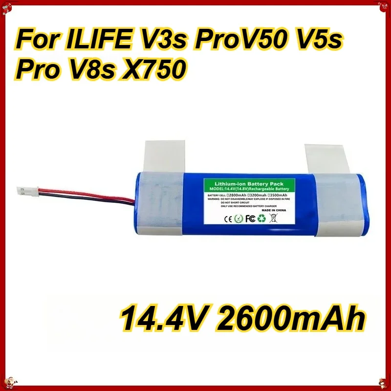 [NEW]  For ILIFE V3s ProV50 V5s Pro V8s X750 14.4V 2600mAh Vacuum Cleaner Battery