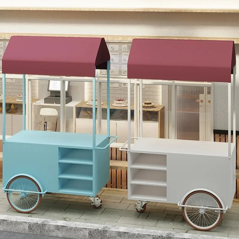HW-11  Internet Celebrity Scenic Spot  Square Night Market Stall Flower Cart Movable Stall Cart Market Food Stall Cart