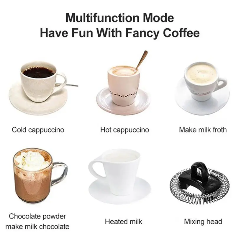 B82B-Coffee Machine Electric Milk Foamer Automatic Hot And Cold Milk Frother For Latte Chocolates Cappuccino Milk Foam Maker US