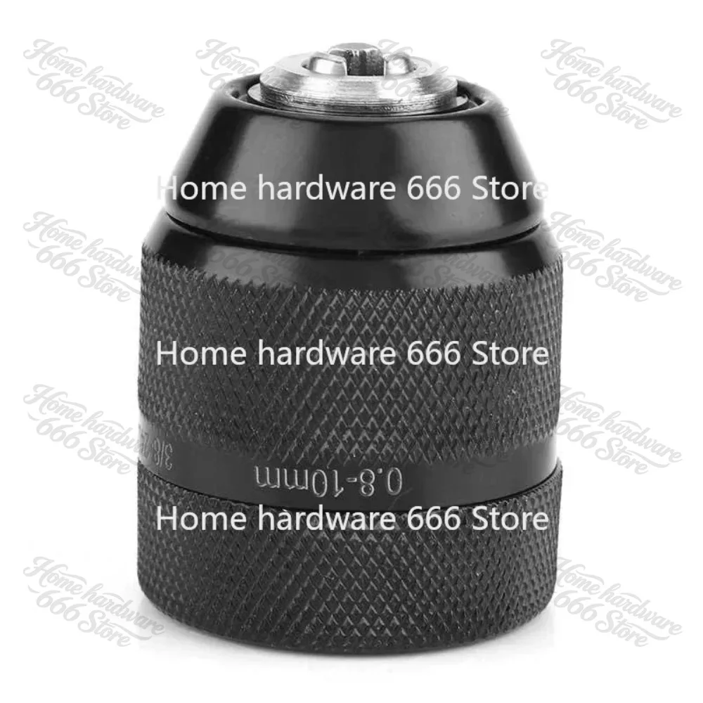 New Keyless Drill Chuck 3/8 Thread 0.8mm-10mm Locking Function Metal Drill Chuck for Hand Electric Drill