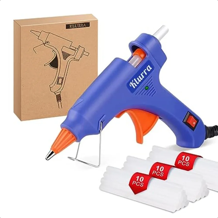 

Hot Glue Gun Mini Hot Glue Gun Kit with 30 Glue Sticks for School Crafts DIY Arts Quick Home Repairs 20W Blue