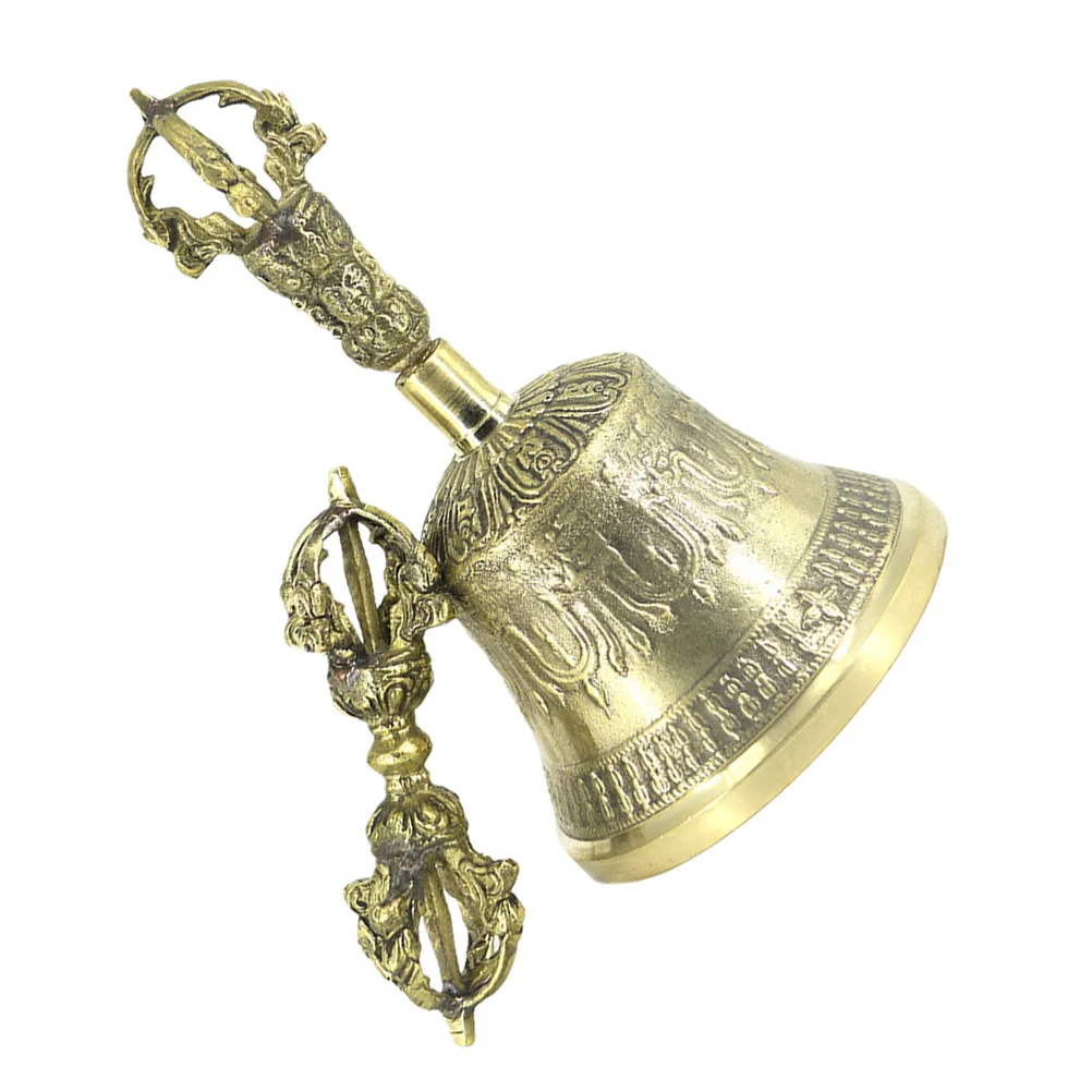 

Vajra Decorative Bell with Pestle Craft Gift Hand Shaking Meditation Supplies Brass Handmade Baby