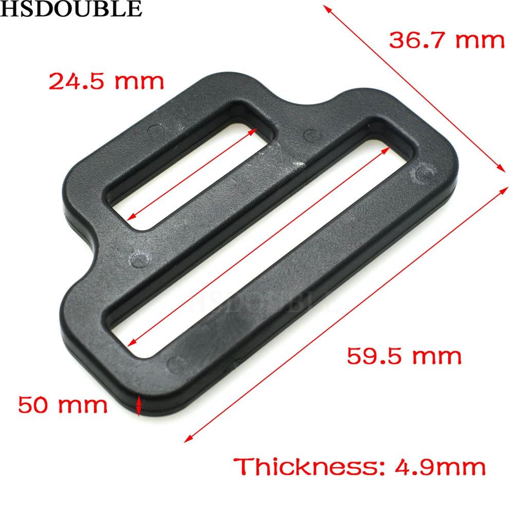 Cursore in plastica con fibbie regolabili Tri-Glide a 2 fori per cinghie per zaino Accessori per indumenti Tessitura 24,5 mm e 50 mm