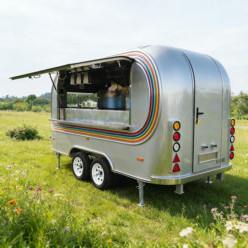 Compact Food Cart with Refrigeration and Cooking Station for Small Business Start Up Operation