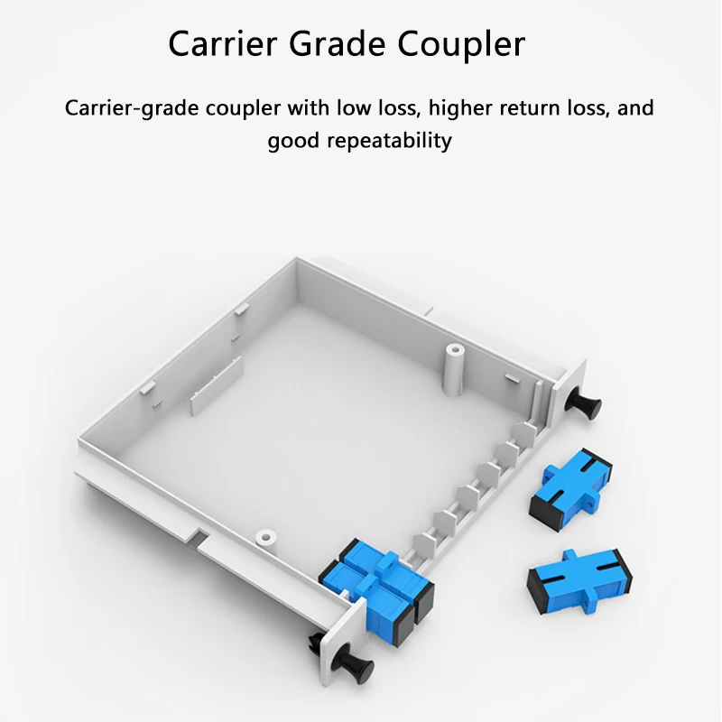 10PCS High Warranty PLC Fiber Optical Box Splitter 1X2 SC UPC Waveguide Type Optical Splitter Cassette FTTH