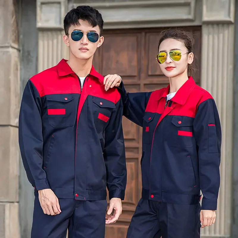 Workshop Uniform Set For Men Women Unnisex Working Cloth Chores Labour Garage Repairs Shop Workwear Wear-Resisting Comfortable J