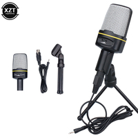 Microphone with Mic Stand, Professional 3.5mm Jack Recording Condenser Microphone Compatible with PC, Laptop, Singing and Gaming