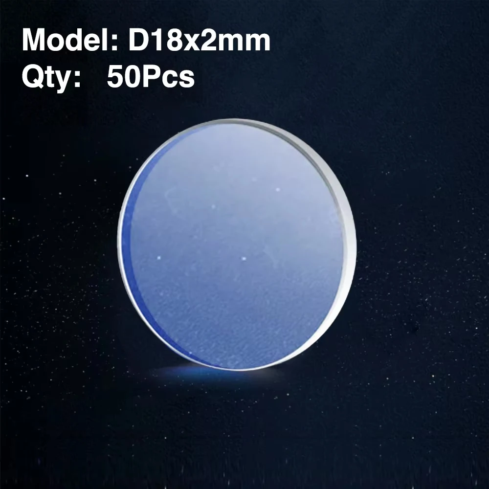 50Pcs/Lot 18x2 Fiber Laser Protective Windows D18T2 Protection Optical Lens Fused Silica For Fiber Laser Cutting Welding Head