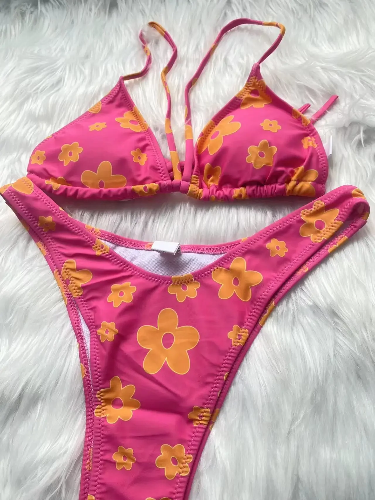 Sexy Blumen Mini Bikini Frauen Badeanzug Dreieck Bade bekleidung Micro Top Badeanzüge zweiteilige Biquini niedlichen Bikinis Set